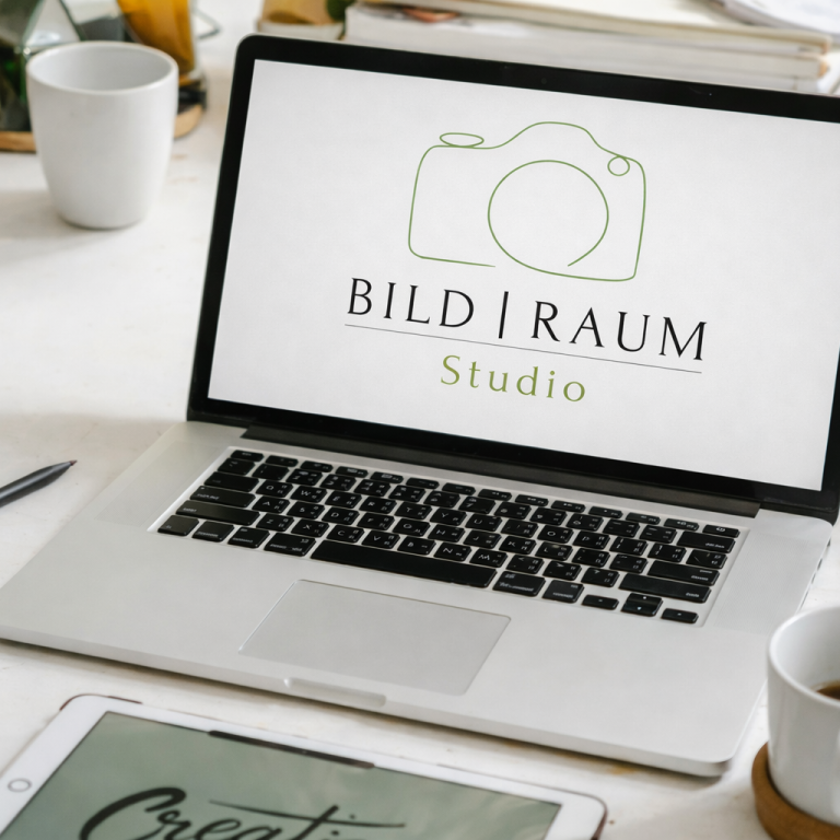 Fotodesign Bild-Raum Notebook mit Logo